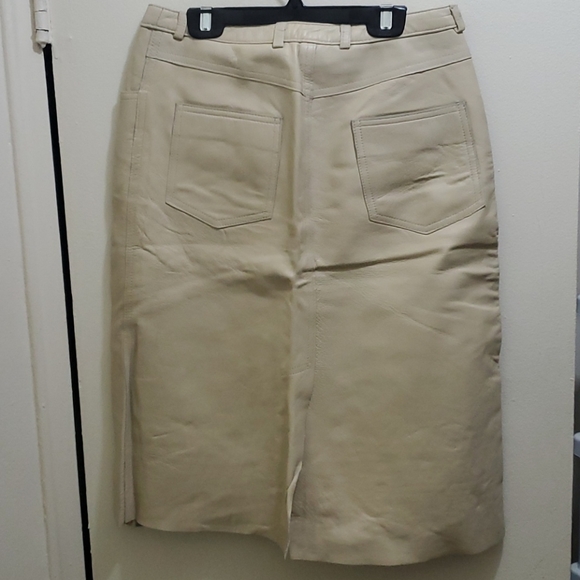JACOB - TAN LEATHER SKIRT - Picture 4 of 10